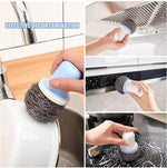 Steel Scrubber with Handle | Set of 2