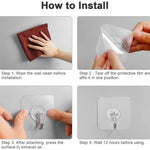 Self Adhesive Wall Hooks | 20 Pcs | Nail Screw Without Drilling | Transparent PVC Sticker