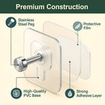 Self Adhesive Nail Wall Hooks | Pack of 30 | Waterproof | for Cloth, Kitchen & Bathroom