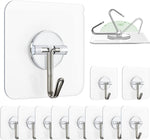 Self Adhesive Wall Hooks | 20 Pcs | Nail Screw Without Drilling | Transparent PVC Sticker