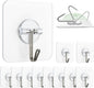 Self Adhesive Wall Hooks | 20 Pcs | Nail Screw Without Drilling | Transparent PVC Sticker