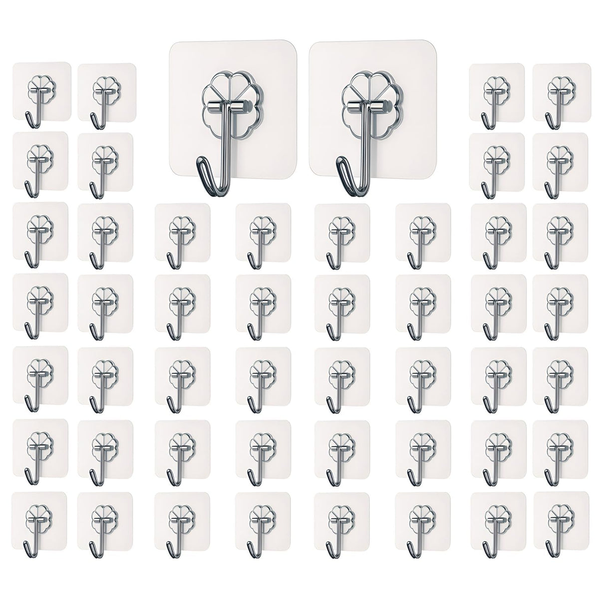 Self Adhesive Wall Hooks | Sticky Hooks for Wall | Heavy Duty (Flower Hooks 30 pc)