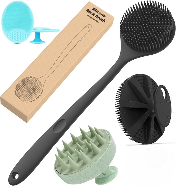 4-in-1 Silicone Bath Brush Set