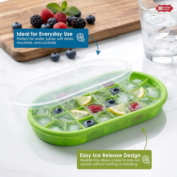Ice Cube Trays with lids - 2pc