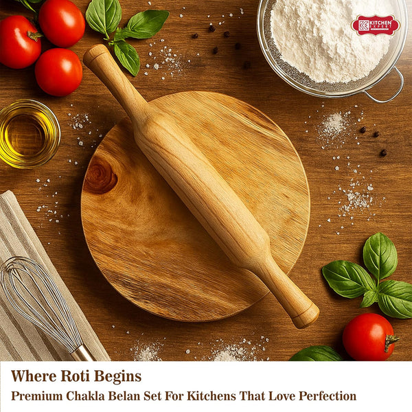 Wooden Chapati Board and Balan