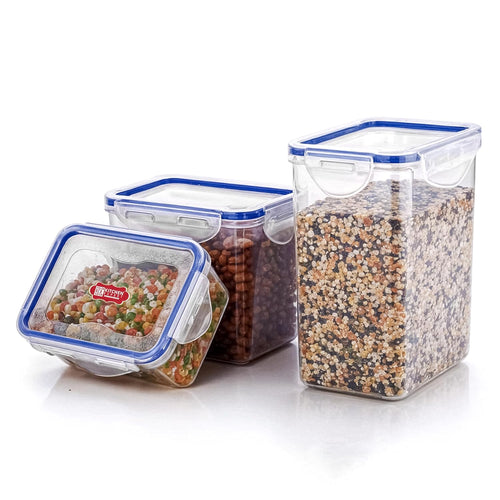Airtight Plastic Containers for Kitchen | Set Of 3