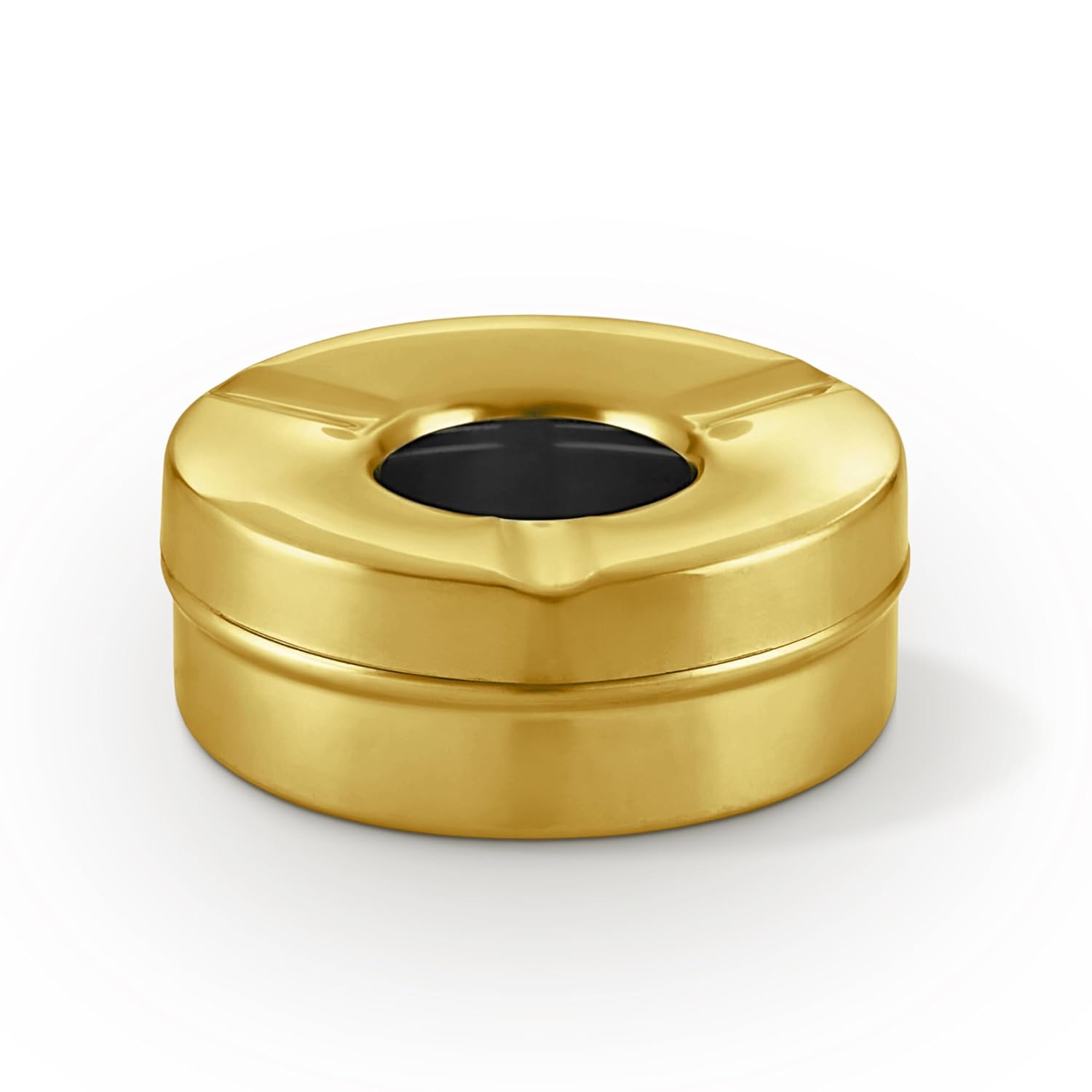 Kitchen Expert Stainless Steel Golden Ash Tray | Ash Holder with lid | Cigarette Ashtray Stand For Car, Office and Home | Ashtray For Cigarette | 1 pc