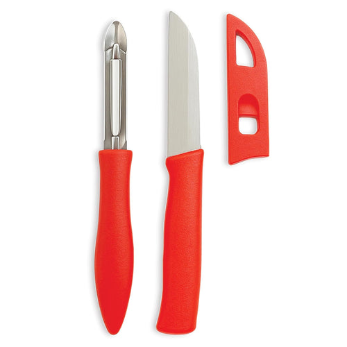 Knife with Cover & Peeler Combo - 2Pc