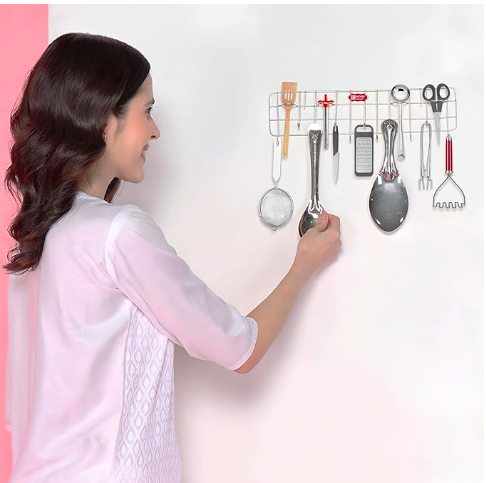 Steel Wall Mounted Cutlery Holder | 11 Hooks