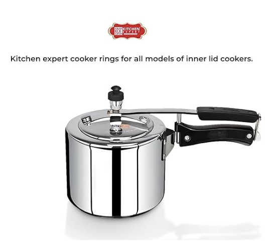 Kitchen Expert - Pressure Cooker Inner Lid | Set of 3 | Rubber Ring | For All Type of Cookers | Standard (4/5 Liter) | Black
