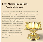 Brass Four Face Diya - 1Pc