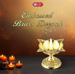 Brass Four Face Diya - 1Pc