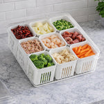 Plastic Fridge Storage Box | 9 Grid