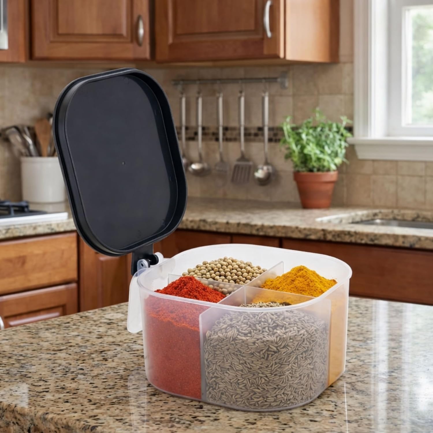 Kitchen Expert Masala Box for Kitchen | 4 Compartments