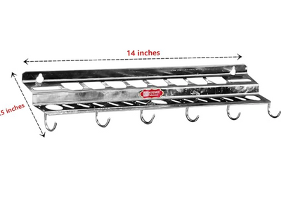 Kitchen Expert Steel Spoon | Steel Wall Mounted | Cutlery Holder Case | Ladle | Multipurpose Hanger | Cutlery | Ladle Hook Rail | Organizer For Kitchen