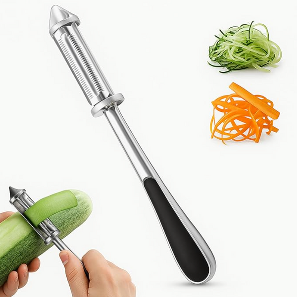 Kitchen Expert Stainless Steel Fruit Peeler | 3-in-1
