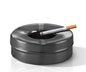 Black Ash Tray with Lid