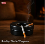 Black Ash Tray with Lid