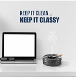 Black Ash Tray with Lid