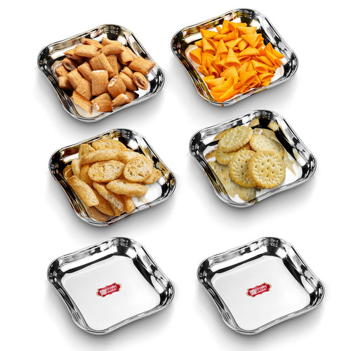 Stainless Steel Plates | Set of 6