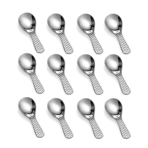 Steel Masala Spoons | Set of 24 | Mini Spoons for Tea/Sugar