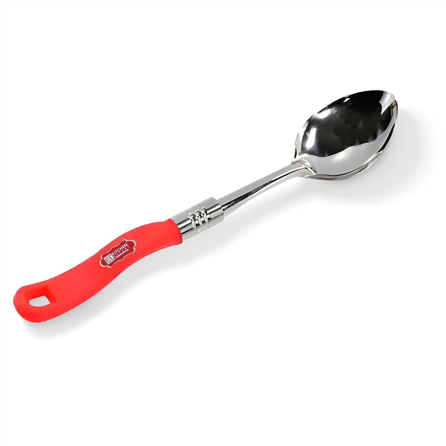 Kitchen Expert Stainless Steel Serving Spoon with Plastic Handle | 1 pc