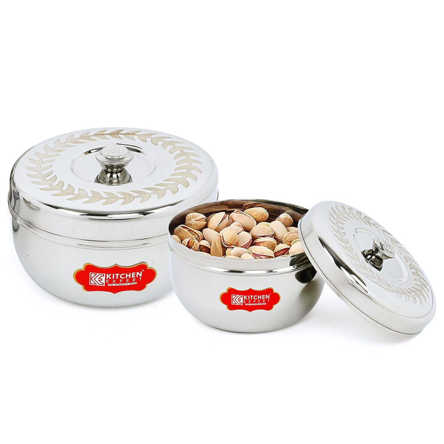 Airtight Stainless Steel Dabba, Set of 2 (400 ml & 800 ml)