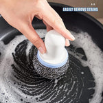 Steel Scrubber with Handle | Set of 2