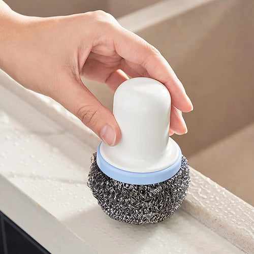 Steel Scrubber with Handle | Set of 2