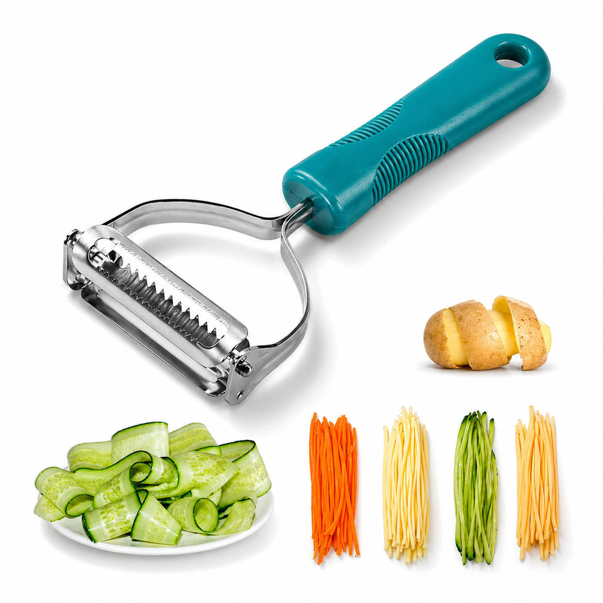 Vegetable Peeler with Stainless Steel Sharp Blades & Julienne Cutter