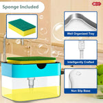 2-in-1 Soap Dispenser with Sponge Holder & 3 Dishwashing Cloths