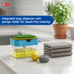 2-in-1 Soap Dispenser with Sponge Holder & 3 Dishwashing Cloths