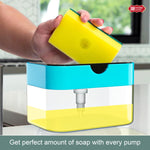 2-in-1 Soap Dispenser with Sponge Holder & 3 Dishwashing Cloths