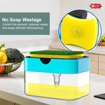 2-in-1 Soap Dispenser with Sponge Holder & 3 Dishwashing Cloths